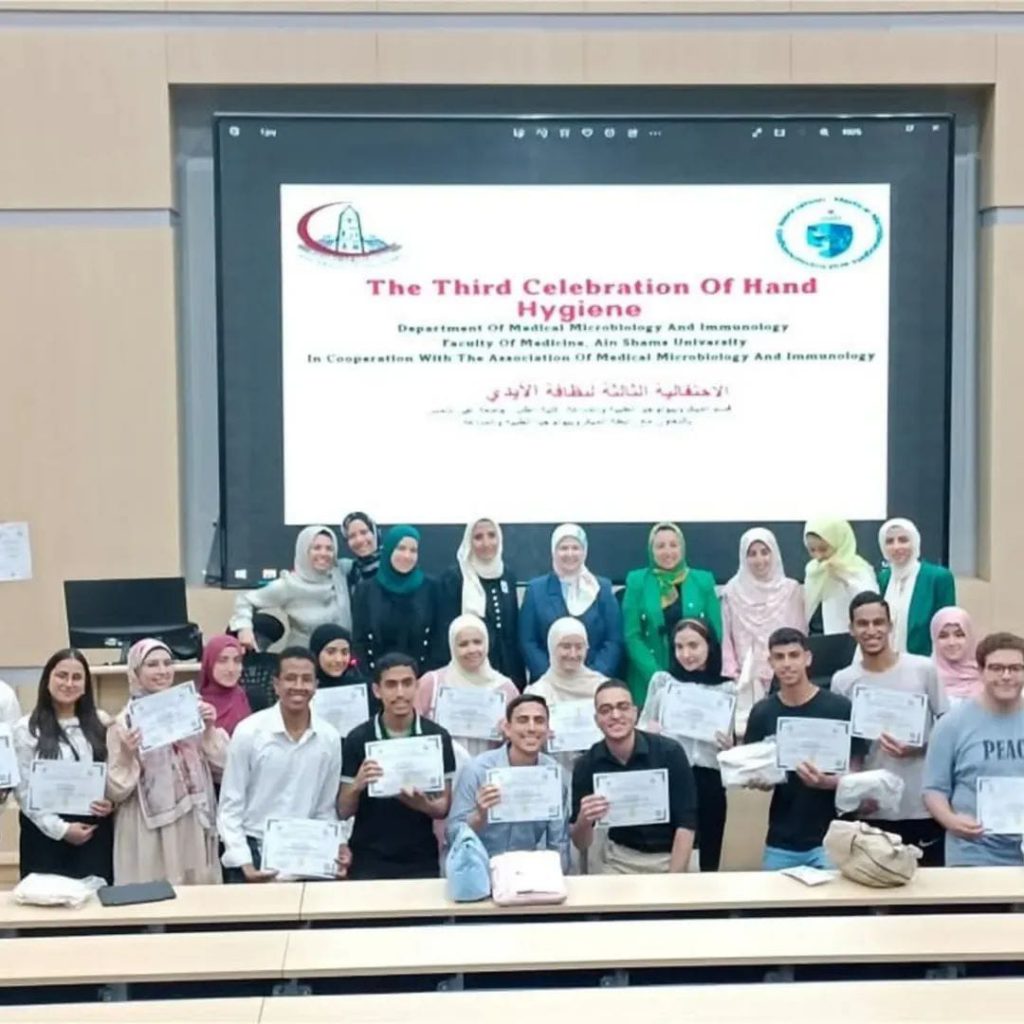 Non-Arabic Speakers students participation in hand hygiene activity by Microbiology department